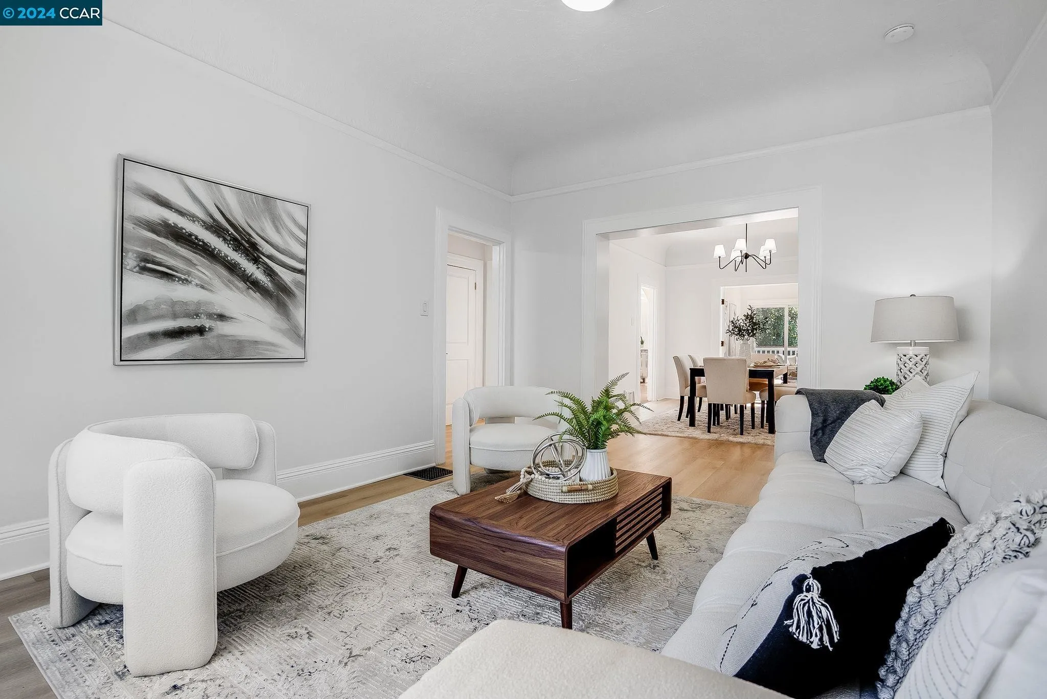 Staged Victorian home in San Francisco featuring elegant interior design